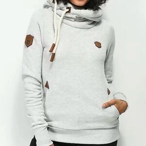 Naketano Light Blue Hoodie with Brown Patch